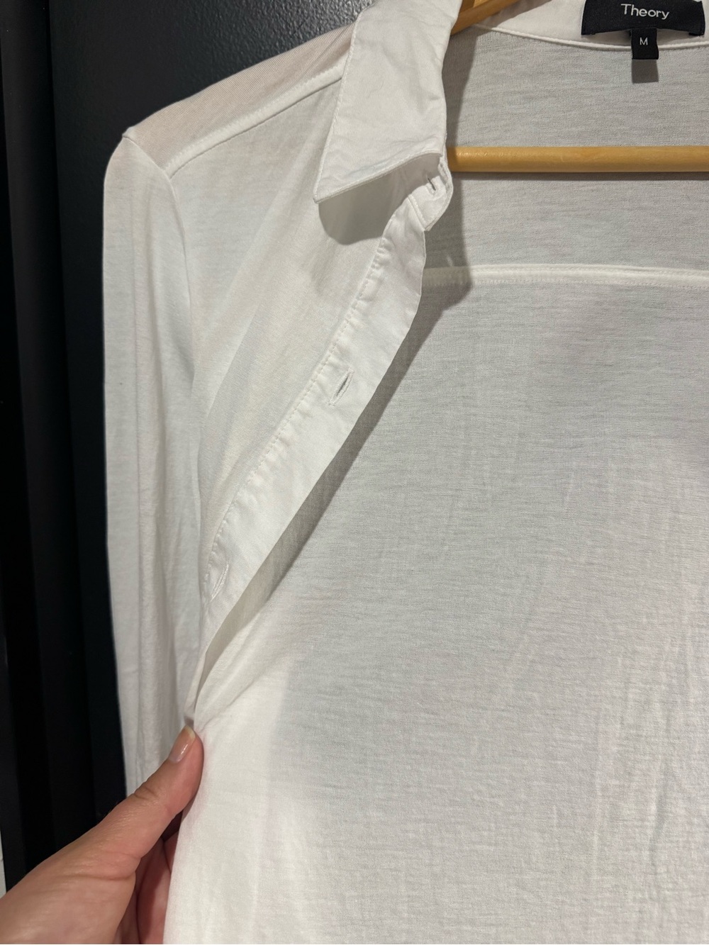 Theory White Long-Sleeve Button Shirt - Picture 6 of 6